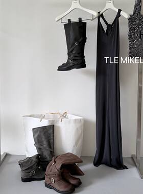 TLEMIKN欧美风黑色高筒