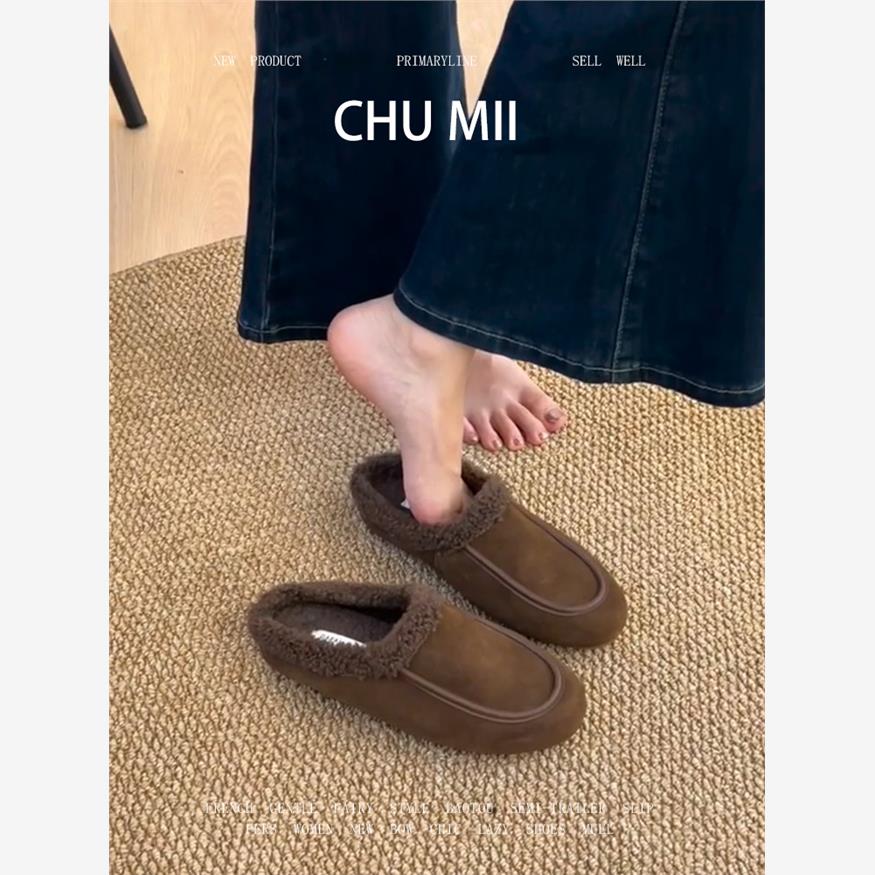 羊皮版~复古真皮包头半拖