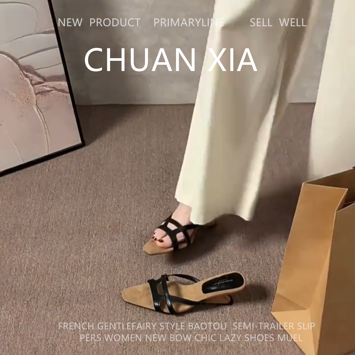 羊皮版！绝美镂空真皮绑带高跟鞋女百搭露趾凉拖鞋通勤风坡跟凉鞋
