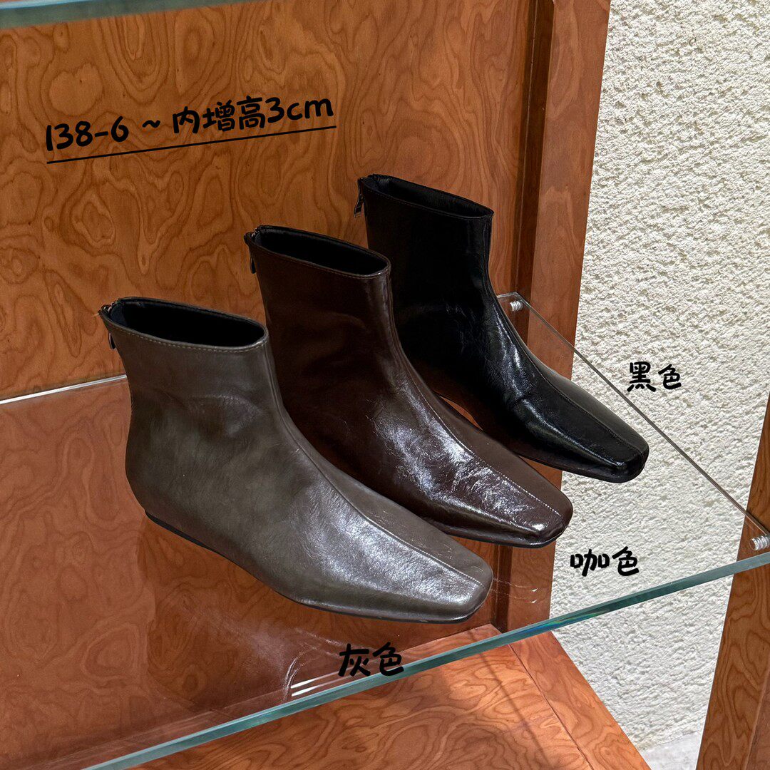 DASU欧美复古风方头短靴