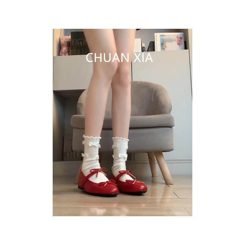 羊皮版~法式真皮蝴蝶结单鞋女圆头内增高玛丽珍鞋温柔配裙子瓢鞋,女鞋,玛丽珍鞋,淘宝优惠券,粉丝福利购,淘宝优惠卷