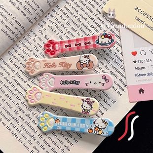 可爱卡通软萌KT猫爪发夹韩版少女风无痕侧边刘海日常百搭发饰