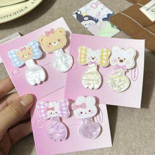 卡通可爱小兔小狗勺子叉子发夹趣味甜美少女心百搭刘海夹边夹发饰
