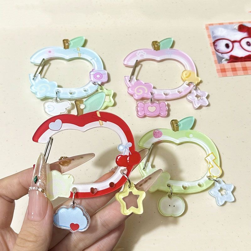 甜美少女亚克力登山扣学生可爱钥匙扣配件痛包收纳挂钩镂空挂饰