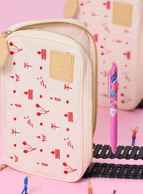 日本KOKUYO国誉2025年HAKU限定刺绣收纳包多功能文具学生用日系Ins风分层纯色高颜值刺绣花纹笔袋简约便携