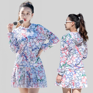 防晒遮肉温泉泳装 泳衣女大码 微胖mm200斤保守女孩分体三件套长袖