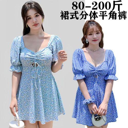 泳衣女大码微胖女孩显瘦200斤