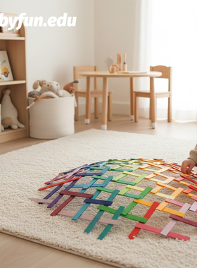 BABYFUN跨境木制彩虹木片积木达芬奇桥创意拼搭开放式幼儿童玩具