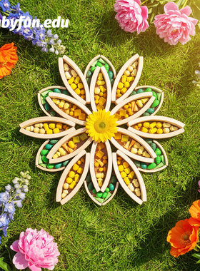 BABYFUN跨境出口木质大小弯板小可爱积木开放式原木幼儿童玩具