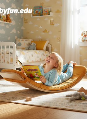 BABYFUN家用弯曲板可躺平衡板跷跷板海绵垫感统训练儿童摄影ins风