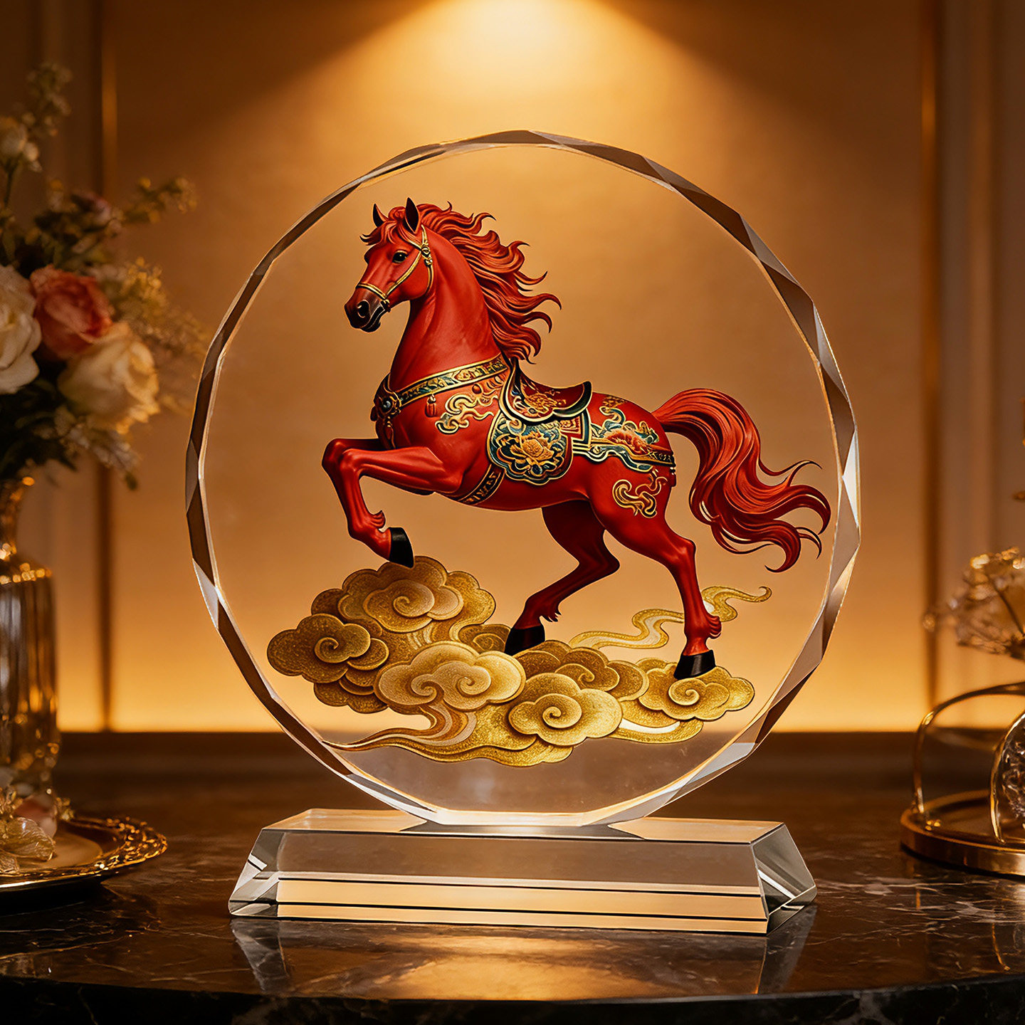 马到成功水晶摆件店铺开业乔迁之喜送礼招财家居家客厅装饰工艺品,家居饰品,桌面摆件,淘宝优惠券,粉丝福利购,淘宝优惠卷