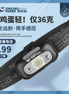 感应头灯强光夜钓钓鱼充电户外超亮工作灯超轻小号型超长续航便携