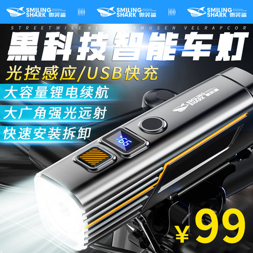 超亮USB充电防雨自行车灯