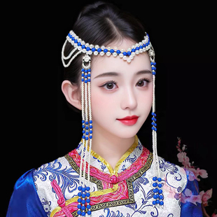 蒙古族头饰女蒙古演出表演舞蹈头饰女成人儿童蒙古袍头饰女童饰品
