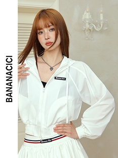 CICI清仓特卖复古休闲百搭双开头拉链宽松连帽轻薄防晒外套