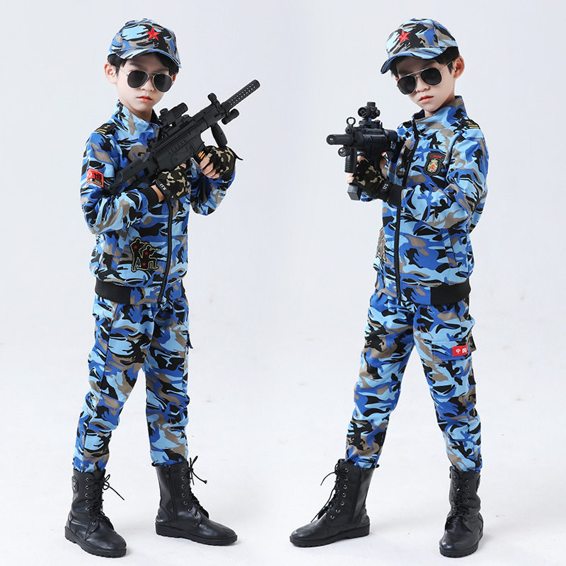 男童迷彩服套装儿童解放特种兵秋纯棉军训小孩空战士军旅风衣服帅