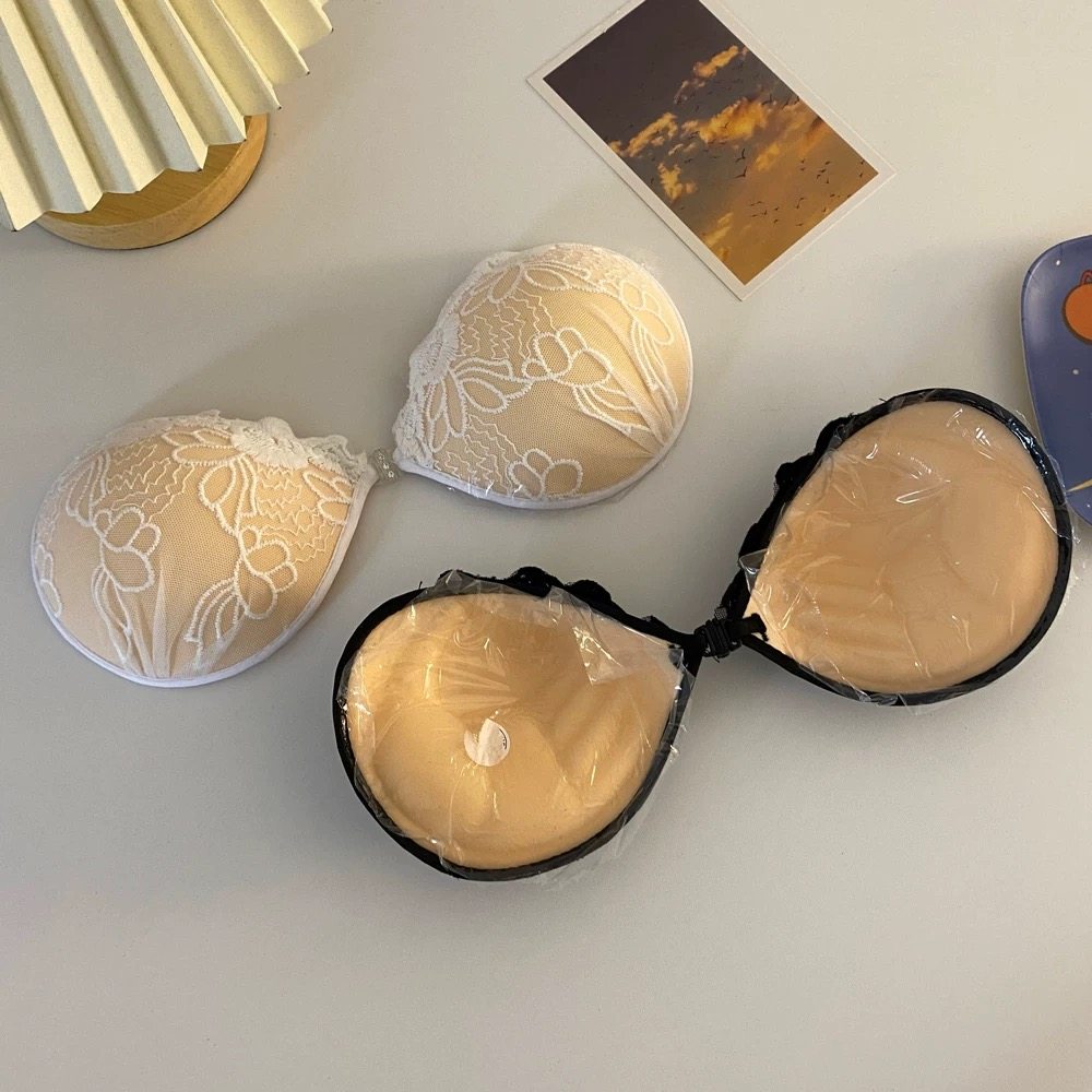 蕾丝胸贴女加厚婚纱吊带用小胸显大聚拢防滑隐形防凸点乳贴防走光