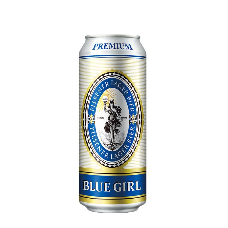 蓝妹啤酒BLUEGIRL德国酿造工艺拉格黄啤国产500ml*5罐装包邮