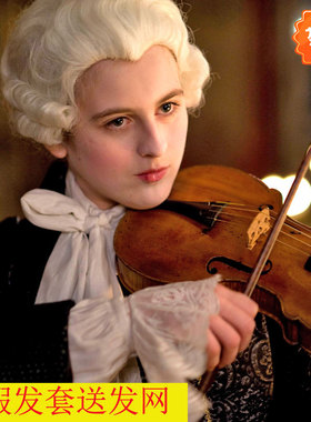 莫扎特同款作曲家小提琴音乐家宫廷贵族长卷发舞台艺术表演道具