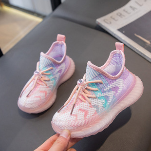 夏季透气网面运动鞋女童跑步鞋男童春秋薄款轻便椰子鞋儿童休闲鞋