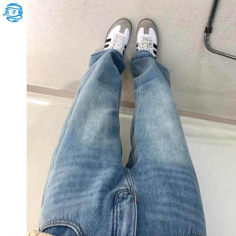 浅色高腰显瘦牛仔裤女2026春秋季新款水洗宽松今年流行爆款阔腿裤