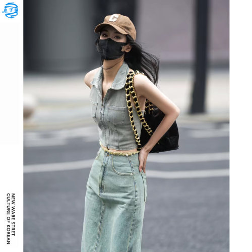 时尚复古2026新款牛仔马甲女