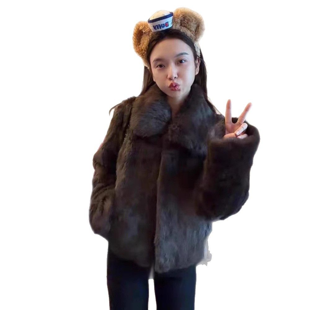毛毛外套女冬短款2025新款真毛兔毛皮草外套女小个子皮毛一体上衣,女装/女士精品,皮草,淘宝优惠券,粉丝福利购,淘宝优惠卷