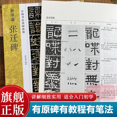 张迁碑(高清原碑帖+技法教程) 新书谱中国书法基础教程 基本笔画结构/偏旁部首/简体旁注 成人初学者入门临摹隶书毛笔书法教材字帖