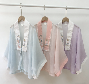 春夏福利／尾货独家汉服汉元素日常女生明制披肩对襟开衫外搭