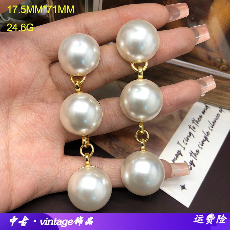 青岛中古饰品厂家复古赫本耳钉长