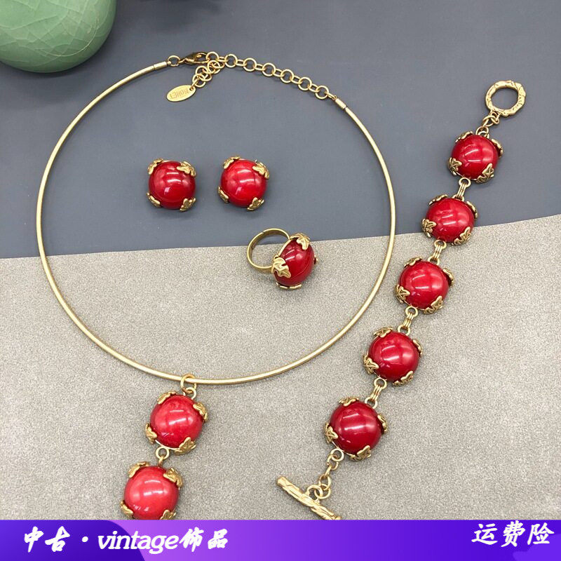 中古饰品镀真金做旧款铜项圈铜爪