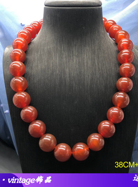 西洋中古风饰品国潮风项链复古红