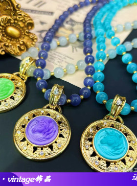 琉璃男女通用新款中古vint项链