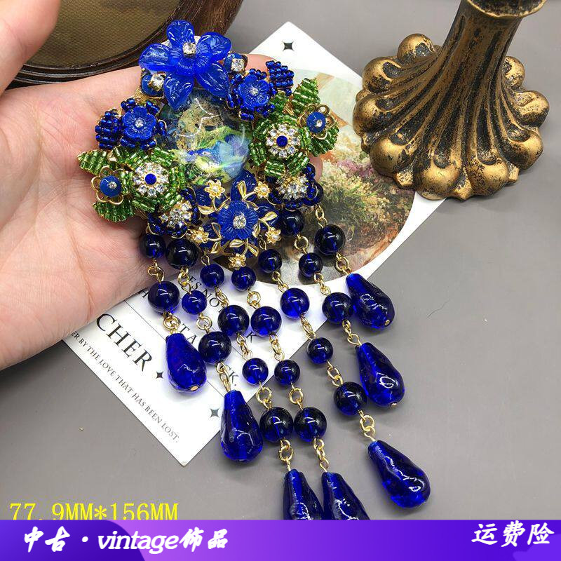 欧美夸张花朵手工编织精致时尚长