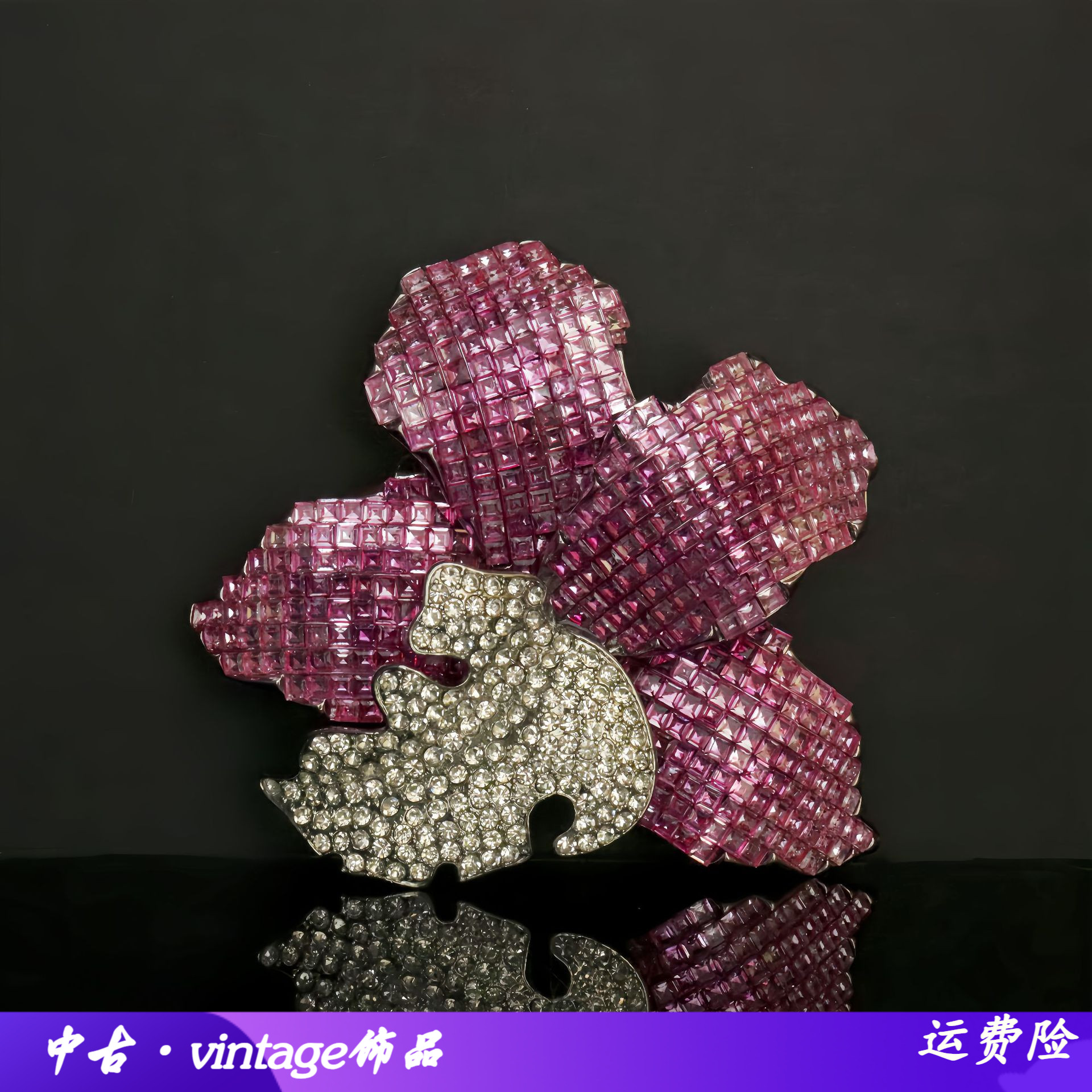 奢华气质密镶满钻重工花朵胸针大