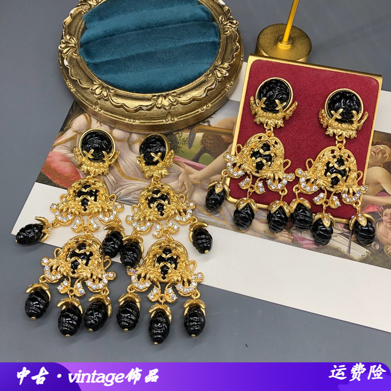 欧玛拉其它首饰复古宫廷风黑色扫