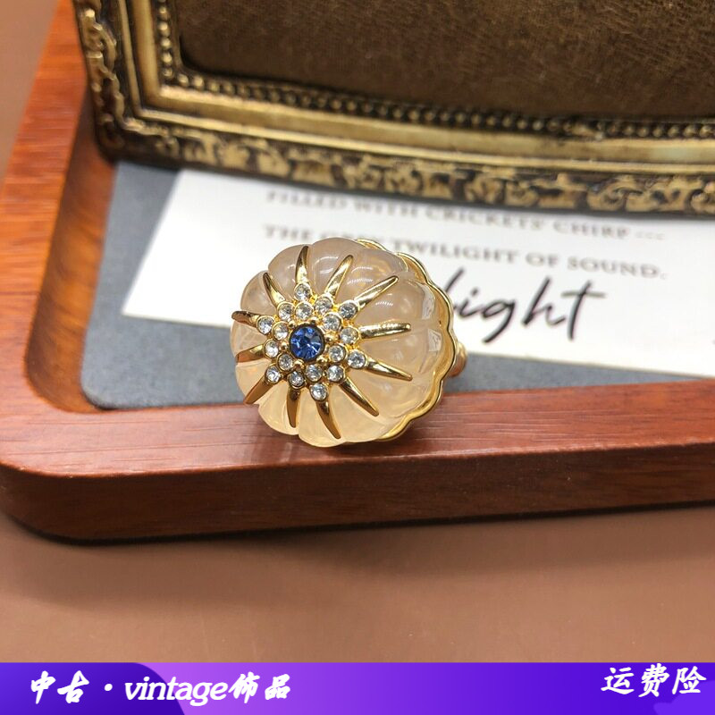 新款轻奢风花朵星芒设计感戒指精