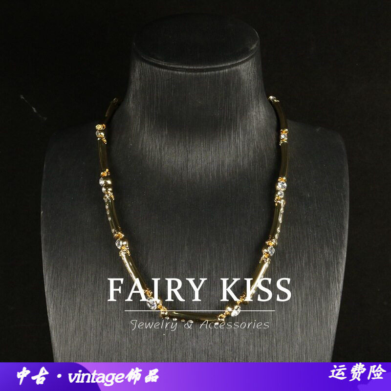 短款项链镀真金微镶钻奢华简约毛