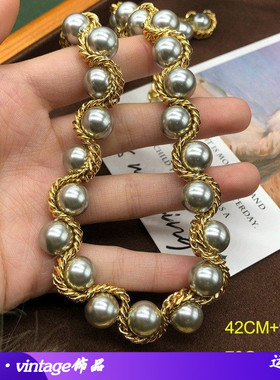 优雅百搭气质毛衣链潮流灰色琉璃