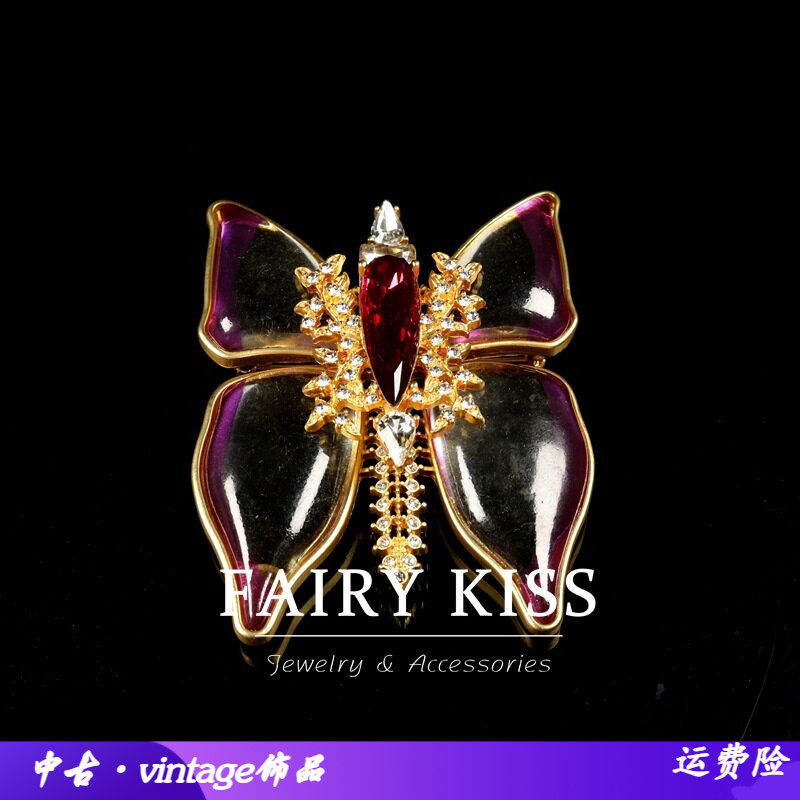 中古胸针镶钻设计感高级胸花大气