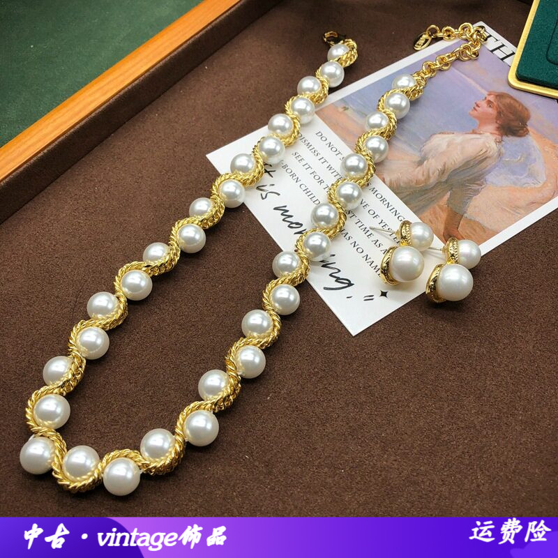 欧美复古颈链铜链条编织麻花造型