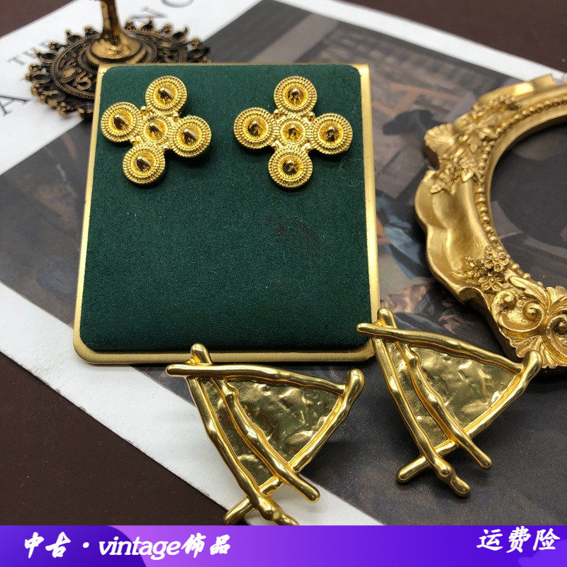 新中式西洋中古几何造型三耳钉