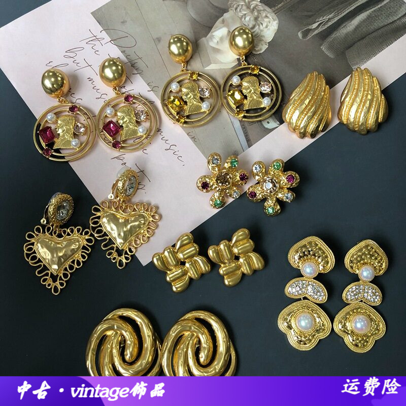 欧美网红电镀真金法式复古珍珠宝
