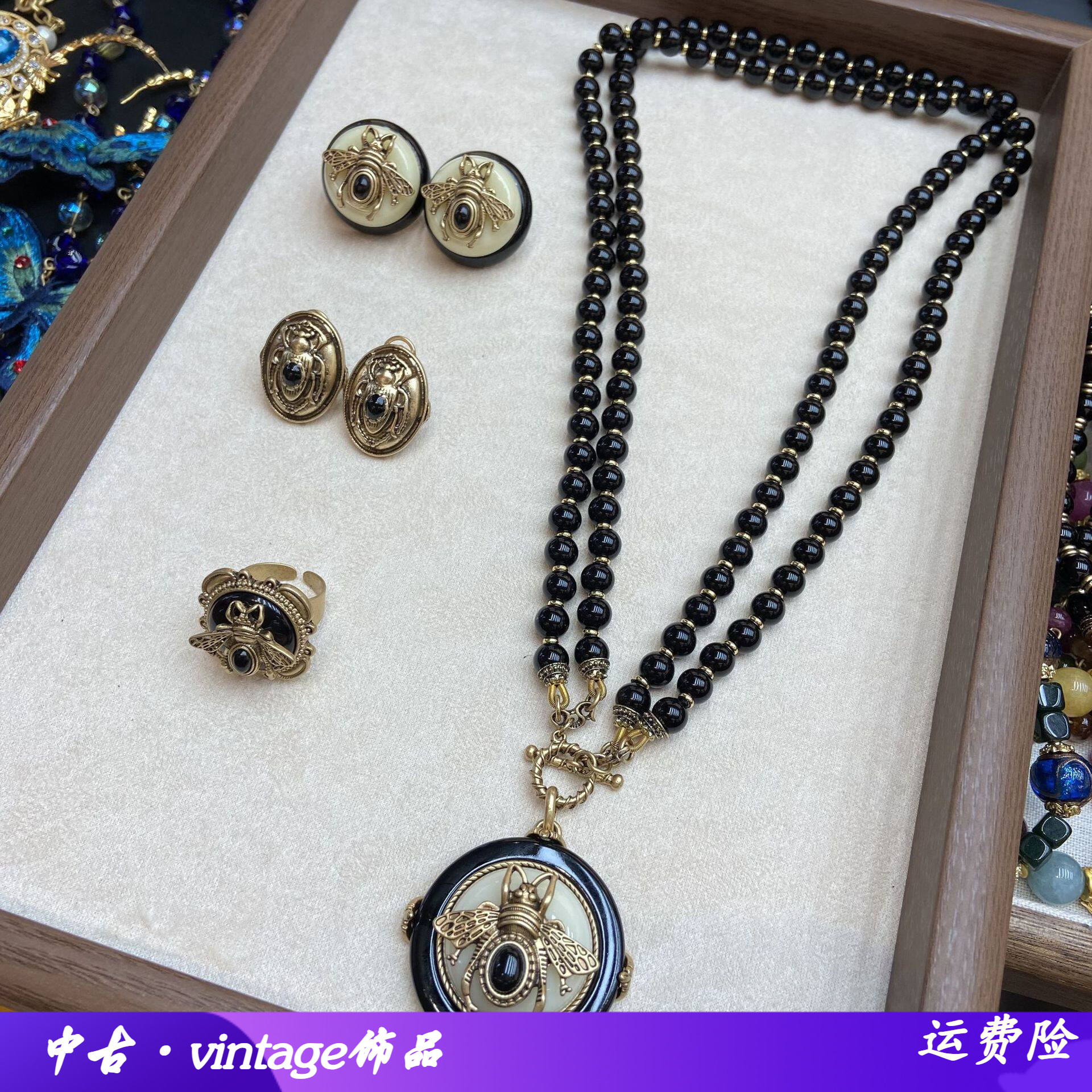 青岛外贸俄罗斯金款复古昆虫动物