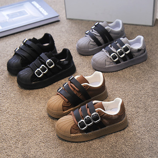 男童鞋子时尚低帮板鞋贝壳头2025春秋新款儿童鞋女童鞋街舞宝宝鞋