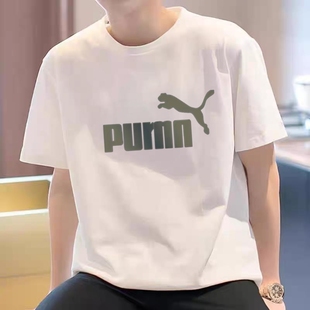 圆领时尚 夏季 t恤男士 纯棉2026短袖 休闲宽松情侣百搭体恤上衣 新款