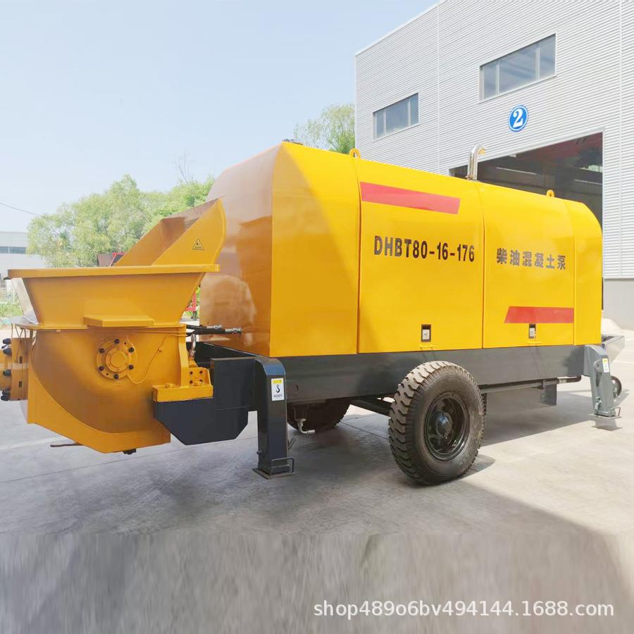 拖式混凝土泵柴油混凝土地泵高效输送细石大颗粒