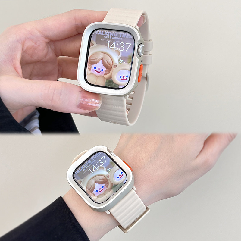 JUNMI适用于苹果手表iwatch表带液态硅胶波浪纹款apple watch987654321se代休闲运动表带男女通用手表保护壳高性价比高么？