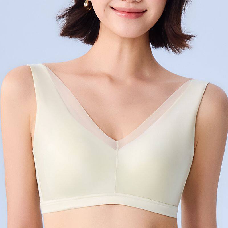 茜丝柔新款无钢圈文胸背心式26201光面乳胶杯舒适透气运动内衣