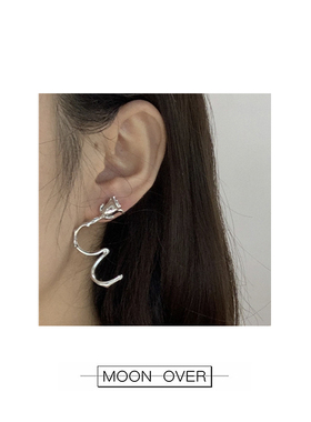 MOON OVER S925纯银高级感个性设计感玫瑰花耳钉纯银耳针